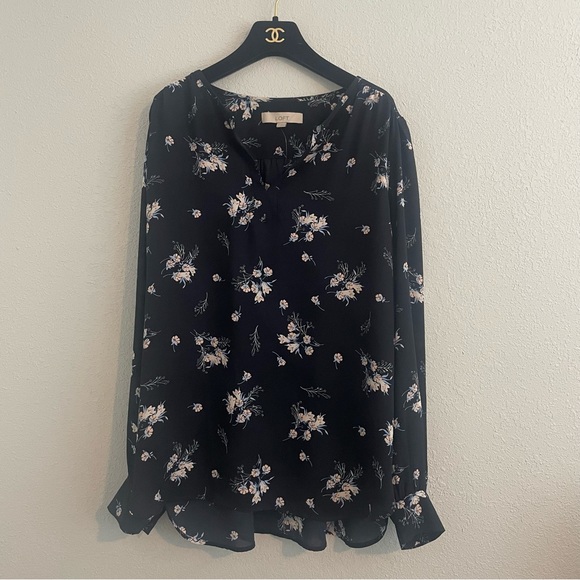 LOFT Tops - NWOT Navy Floral Ann Taylor LOFT Long Sleeve